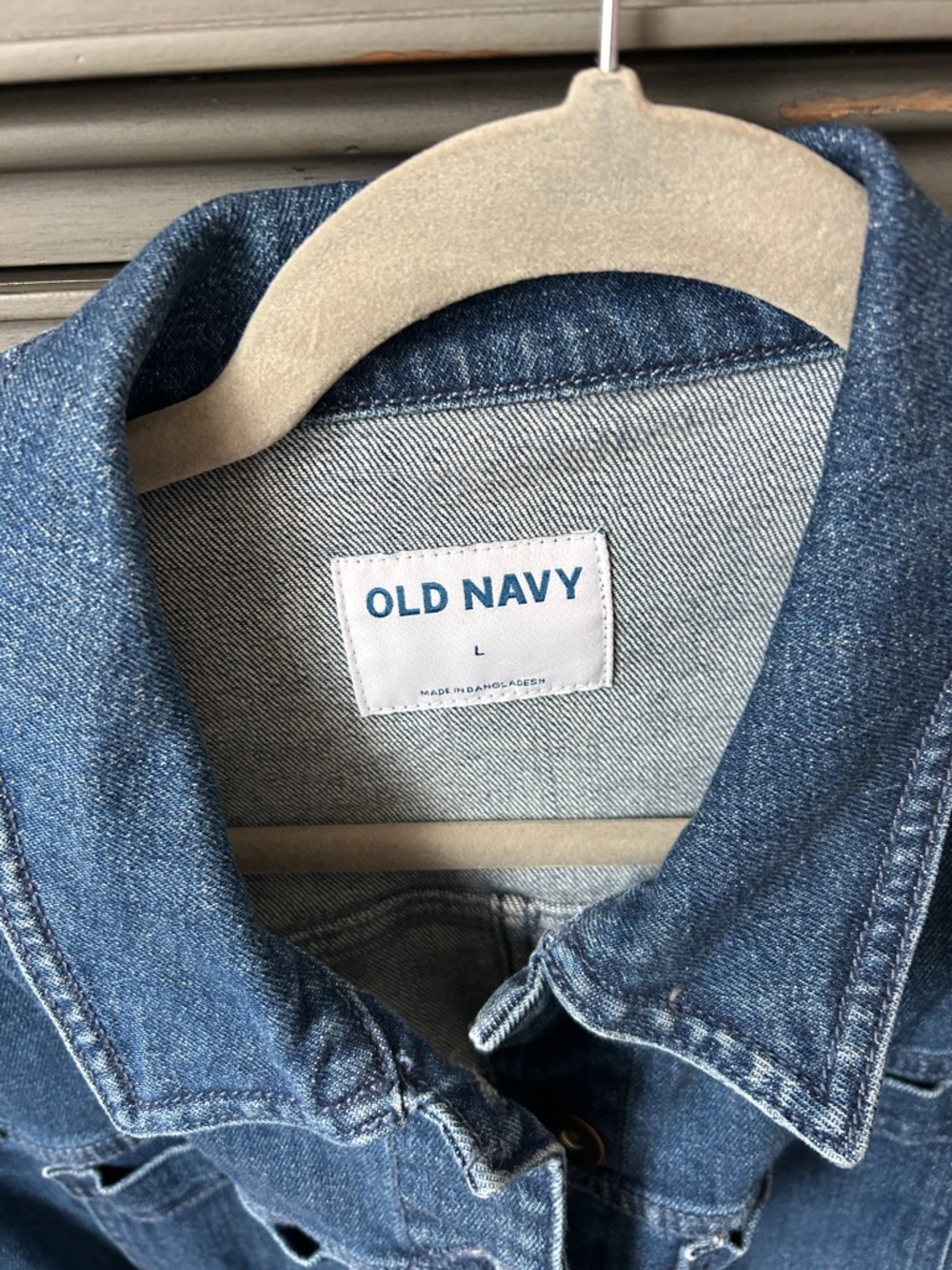 Old Navy Blue Denim Jacket with Waist Tie - Picture 2 of 3